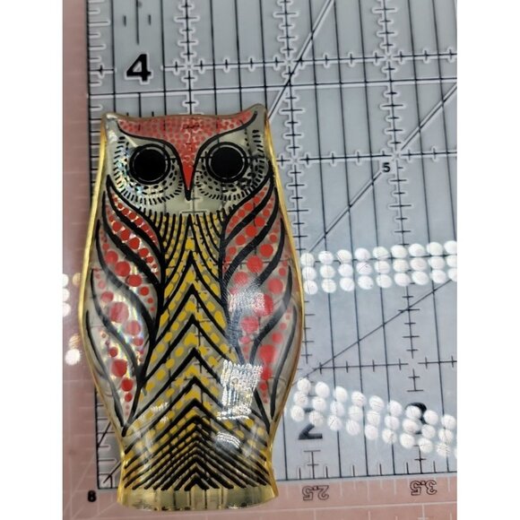 Abraham Palatnik Owl Figurine Vintage Lucite Made In Brazil Kinetic Translucent - Picture 9 of 9